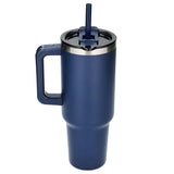 Pinnacle 40oz Vacuum Insulated Travel Tumbler — Navy (NY) — blank back view — 22