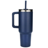 Pinnacle 40oz Vacuum Insulated Travel Tumbler — Navy (NY) — blank back view — 23