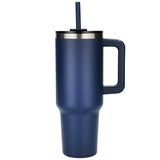 Pinnacle 40oz Vacuum Insulated Travel Tumbler — Navy (NY) — blank front view — 21
