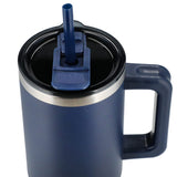 Pinnacle 40oz Vacuum Insulated Travel Tumbler — Navy (NY) — blank product view — 18