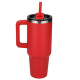 Pinnacle 40oz Vacuum Insulated Travel Tumbler — Red (RD) — blank back view — 45