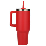 Pinnacle 40oz Vacuum Insulated Travel Tumbler — Red (RD) — blank back view — 46