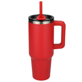 Pinnacle 40oz Vacuum Insulated Travel Tumbler — Red (RD) — blank front view — 43