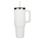 Pinnacle 40oz Vacuum Insulated Travel Tumbler — White (WH) — blank front view — 9