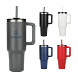 Pinnacle 40oz Vacuum Insulated Travel Tumbler — Gray (GY) — decorated front view — 58