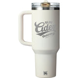 Stanley Quencher ProTour Flip Straw Tumbler 40 oz — Cream (CR) — decorated front view — 18