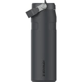 Stanley IceFlow Aerolight Flip Straw Water Bottle 24 oz — Black (BK) — blank back view — 15