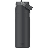 Stanley IceFlow Aerolight Flip Straw Water Bottle 24 oz — Black (BK) — blank front view — 13