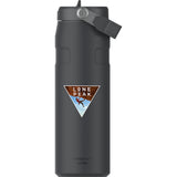 Stanley IceFlow Aerolight Flip Straw Water Bottle 24 oz — Black (BK) — decorated front view — 12