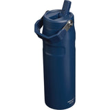 Stanley IceFlow Aerolight Flip Straw Water Bottle 24 oz — Navy (NY) — blank product view — 23