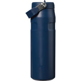 Stanley IceFlow Aerolight Flip Straw Water Bottle 24 oz — Navy (NY) — blank front view — 21