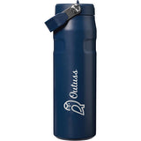 Stanley IceFlow Aerolight Flip Straw Water Bottle 24 oz — Navy (NY) — decorated front view — 20