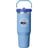 Stanley IceFlow™ 2.0 Flip Straw Tumbler 30oz — Sky Blue — decorated front view — 2