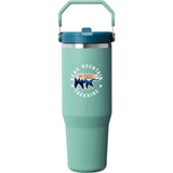 Stanley IceFlow™ 2.0 Flip Straw Tumbler 30oz — Spring Green (SPG) — decorated front view — 14