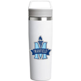 Stanley Café-To-Go Travel Mug 20 oz — Frost (FRST) — decorated front view — 2
