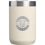 Stanley Everyday Camp Cup 12 oz — Cream (CRM) — decorated front view — 2