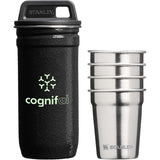 Stanley Adventure Nesting Shot Glass Set — Hammertone Black — decorated front view — 2