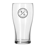 Libbey 16 oz Pub Glass — Clear (CL) — decorated front view — 2