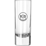 Libbey 2.5 oz Cordial Shot Glass — Clear (CL) — decorated front view — 2