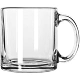 Libbey 13 oz Glass Coffee Mug — Clear (CL) — blank front view — 4