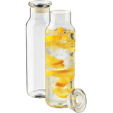 Libbey 24 oz Glass Water Bottle with Press-On Lid — Clear (CL) — blank detail view — 5