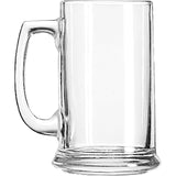 Libbey 15 oz Glass Beer Mug — Clear (CL) — blank front view — 3