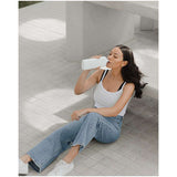 Slim Stainless Steel memobottle™ 20 oz — White (WH) — blank front view — 9