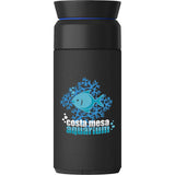 Ocean Bottle Brew Coffee Flask 12 oz — Black (BK) — decorated front view — 25