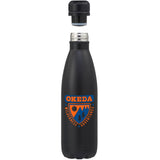 Copper Vacuum Insulated Bottle 17oz — Black (BK) — decorated front view — 18