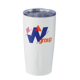 Adrian Vacuum Tumbler 20oz — White (WH) — decorated front view — 2