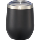 Corzo Copper Vacuum Insulated Cup 12oz — Black (BK) — blank front view — 21