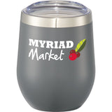 Corzo Copper Vacuum Insulated Cup 12oz — Gray (GY) — decorated front view — 5