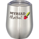 Corzo Copper Vacuum Insulated Cup 12oz — Silver (SL) — decorated front view — 2