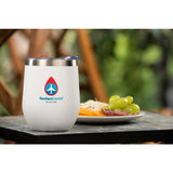 Corzo Copper Vacuum Insulated Cup 12oz — White (WH) — decorated product view — 11