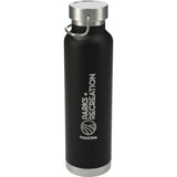 Thor Copper Vacuum Insulated Bottle 22oz — Black (BK) — decorated front view — 28