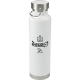 Thor Copper Vacuum Insulated Bottle 22oz — White (WH) — decorated front view — 2
