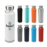 Thor Copper Vacuum Insulated Bottle 22oz — White (WH) — decorated front view — 14