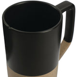 Tahoe Tea & Coffee Ceramic Mug with Wood Lid 16oz — Black (BK) — blank product view — 8