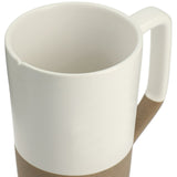 Tahoe Tea & Coffee Ceramic Mug with Wood Lid 16oz — White (WH) — blank product view — 16