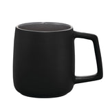 Sienna Ceramic Mug 14oz — Black (BK) — blank front view — 3