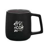 Sienna Ceramic Mug 14oz — Black (BK) — decorated front view — 2