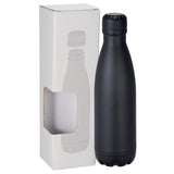 Copper Vacuum Insulated Bottle 17oz w/ Window Box — Black (BK) — blank front view — 11
