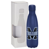 Copper Vacuum Insulated Bottle 17oz w/ Window Box — Navy (NY) — decorated front view — 6