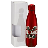 Copper Vacuum Insulated Bottle 17oz w/ Window Box — Red (RD) — decorated front view — 8