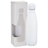 Copper Vacuum Insulated Bottle 17oz w/ Window Box — White (WH) — blank front view — 3