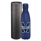 Copper Vac Bottle 17oz With Cylindrical Box — Navy (NY) — decorated front view — 8