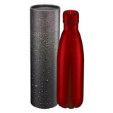 Copper Vac Bottle 17oz With Cylindrical Box — Red (RD) — blank front view — 7