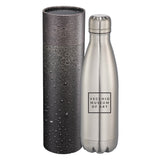 Copper Vac Bottle 17oz With Cylindrical Box — Silver (SL) — decorated front view — 4