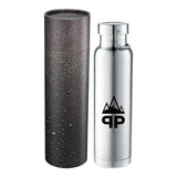 Thor Copper Vac Bottle 22oz With Cylindrical Box — Silver (SL) — decorated front view — 2