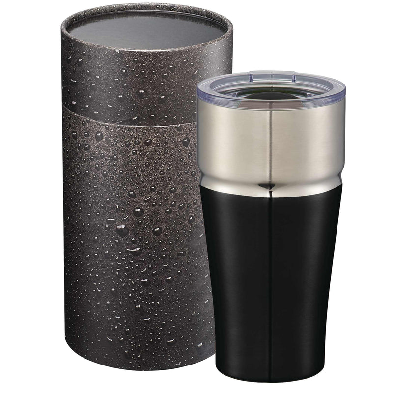 Milo Copper Tumbler 20oz With Cylindrical Box — Black (BK) — blank front view